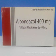 Comprimés Albendazole de haute qualité 400mg
